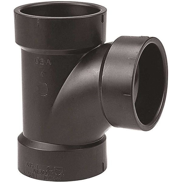 3 in. x 3 in. x 2 in. ABS DWV Hub x Hub x Hub Sanitary Tee